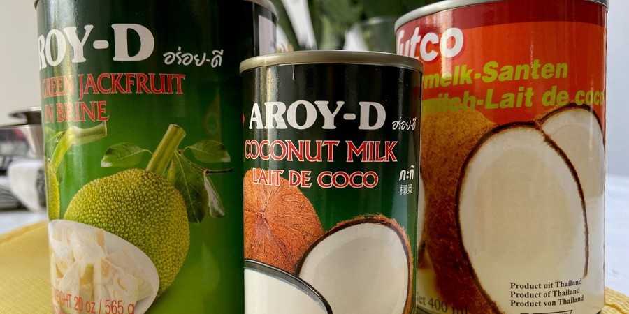 Blikken jackfruit en kokosmelk Blikken jackfruit en kokosmelk
